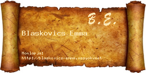 Blaskovics Emma névjegykártya